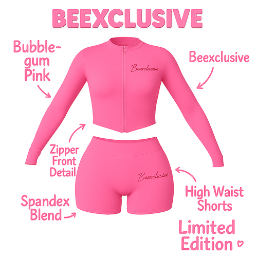 Bubble Gum Pink Beexclusive Short Set